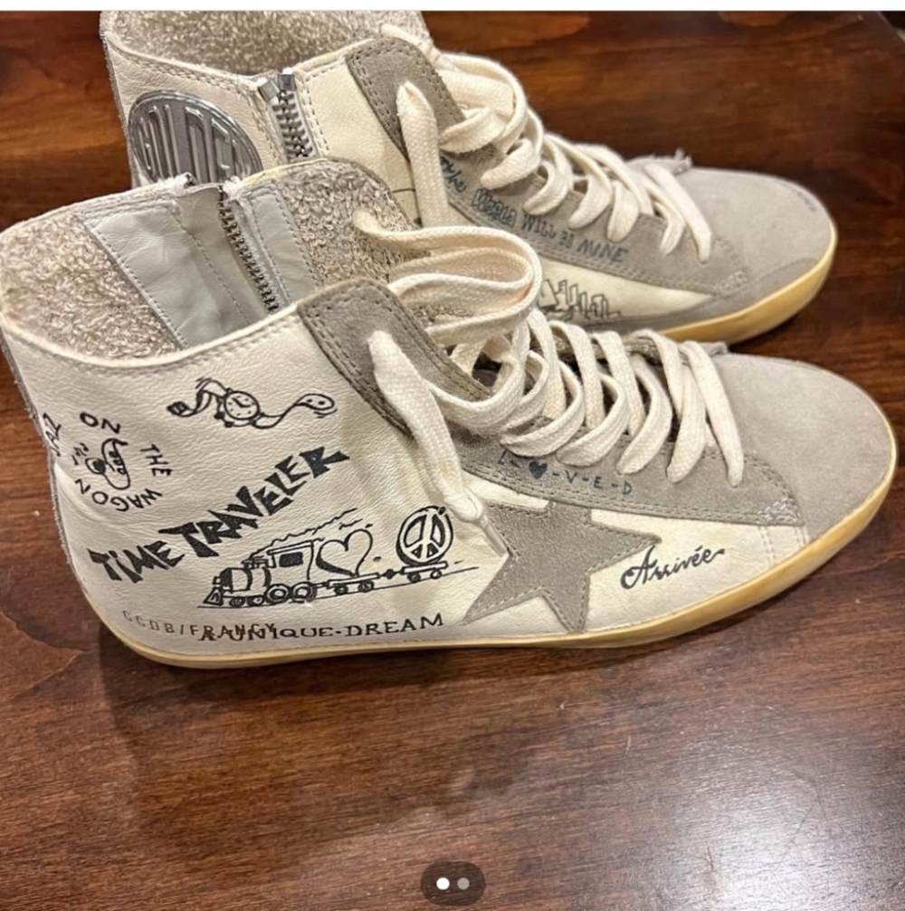 Golden GooseFrancy Journey-print high-top sneakers - Picture 5 of 9